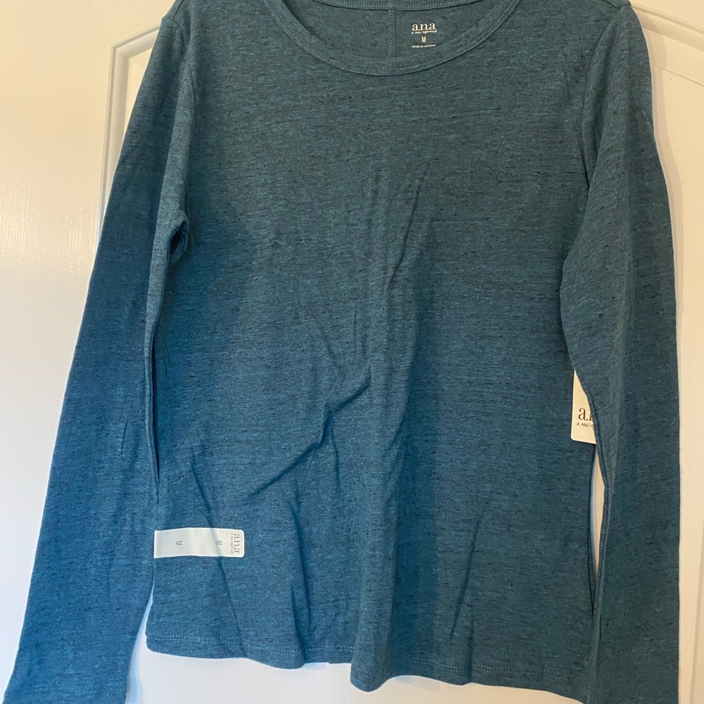 a.n.a Blue Long Sleeve Tee